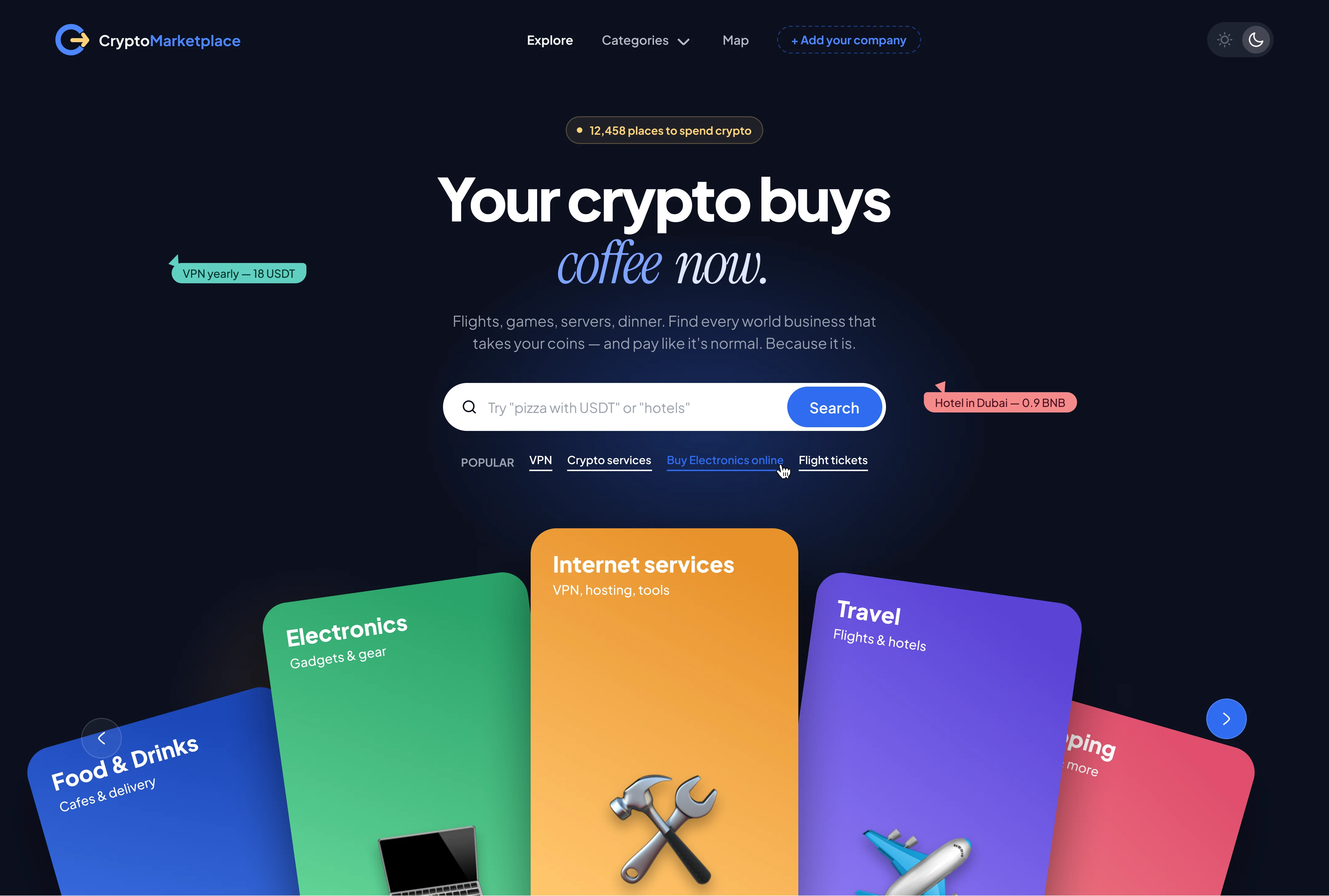 Crypto Directory — главная страница